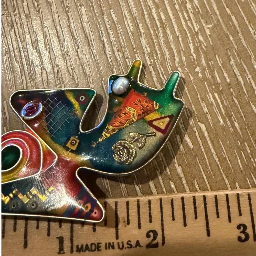 Yossi Steinberg Colorful Resin Angel Brooch Vintage